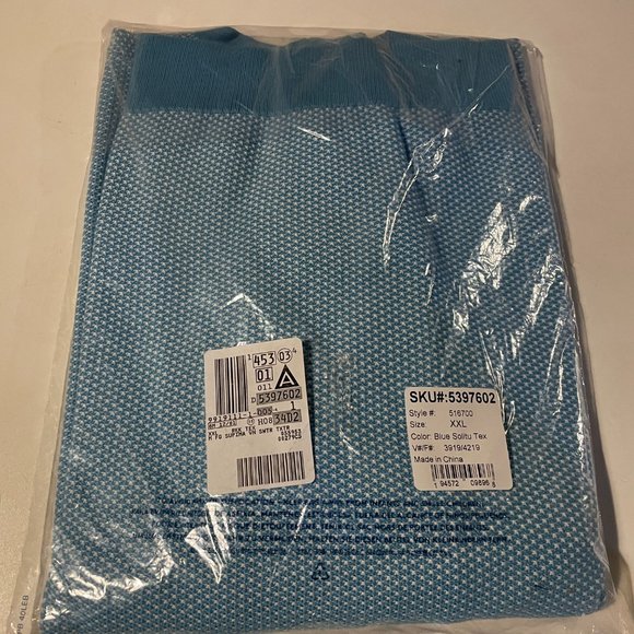 Men's Texture Fine Gauge Supima Cotton V-Neck Sweater - Size XXL, Blue - Picture 2 of 2